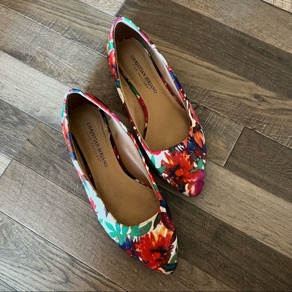 Christian Siriano Multicolor Floral Pointed-Toe Flats